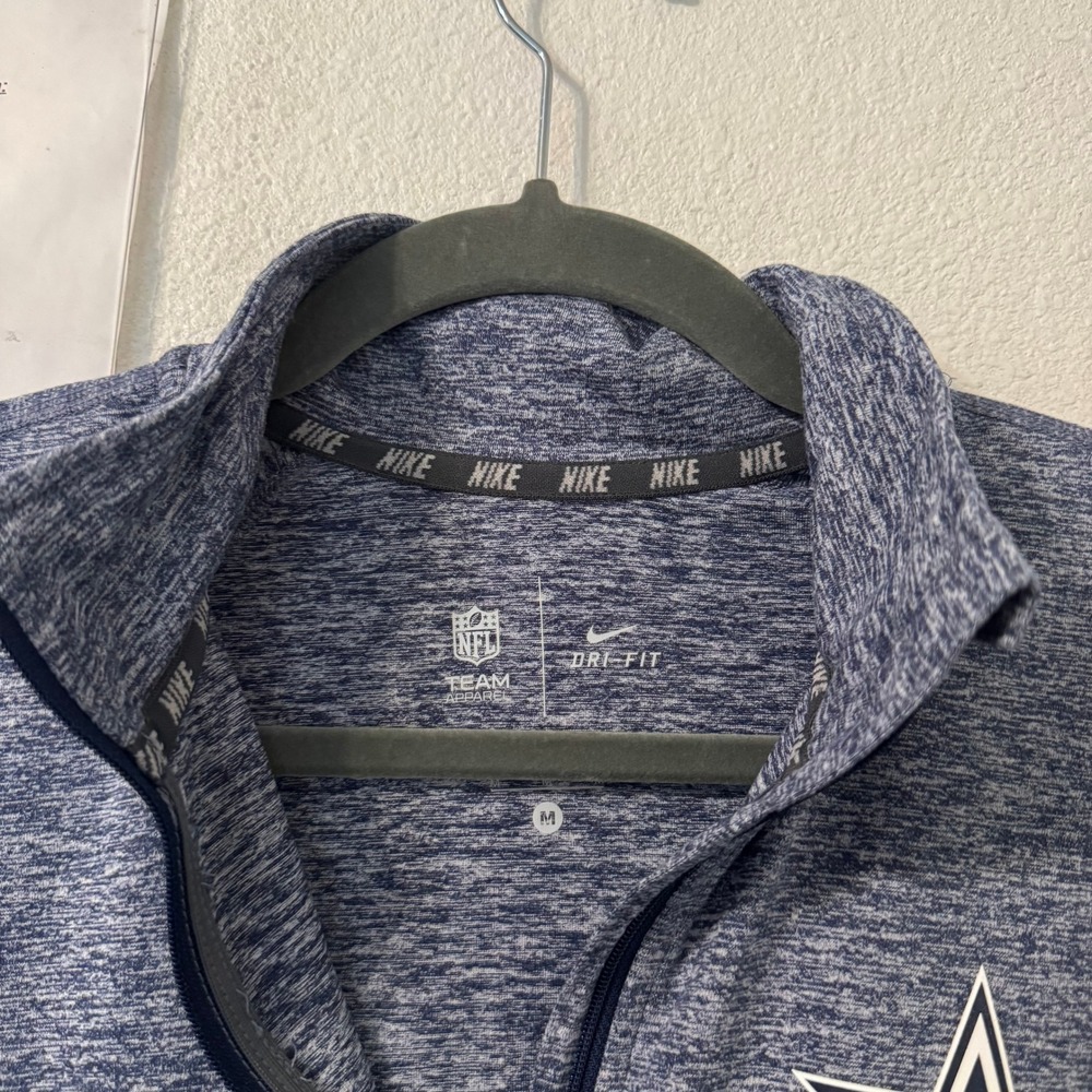 Nike Dallas Cowboys NFL Womens Medium Dri-FIT Quarter Zip Pullover Blue‎ Heather - Picture 2 of 8